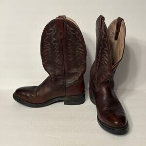 Double-H DH2251 Safety To Western Cowboy Boots 8.5 D Brown Leather